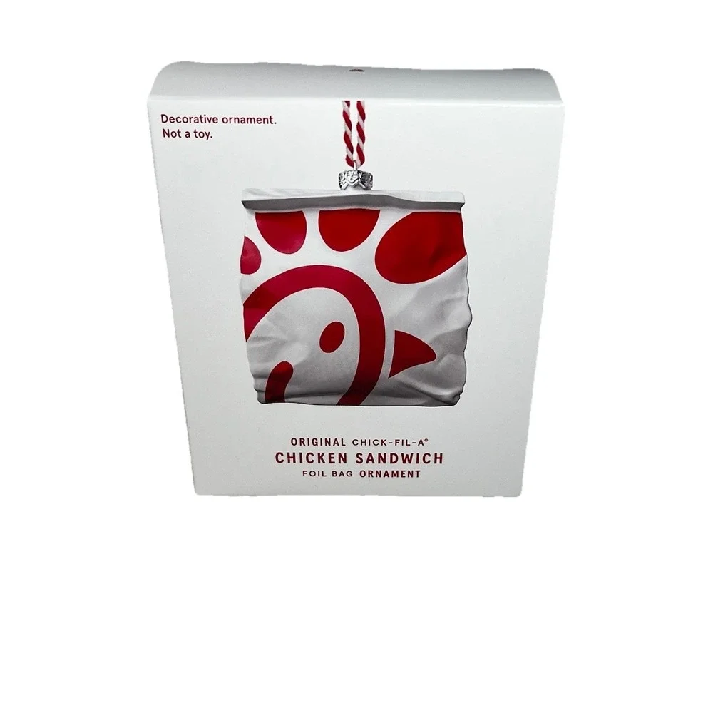 CHICK-FIL-A Christmas 2024 CHICKEN SANDWICH IN FOIL BAG Ornament‎